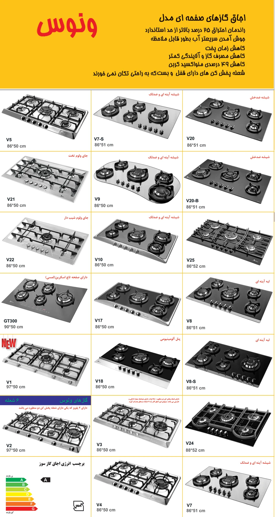 کاتالوگ گاز صفحه ای اخوان ونوس