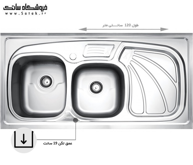 سینک ظرفشویی بیمکث مدل 910 روکار