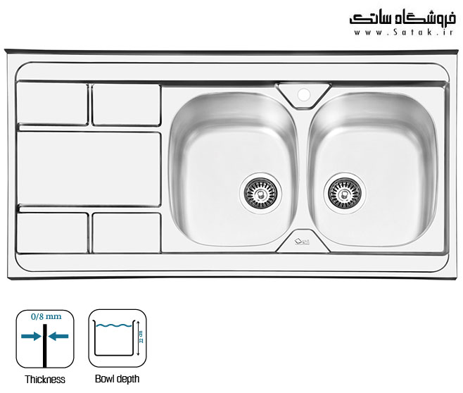 سینک ایلیا استیل 1042 روکار
