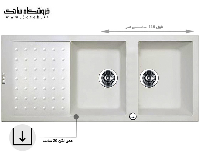 سینک گرانیتی polo سفید کن