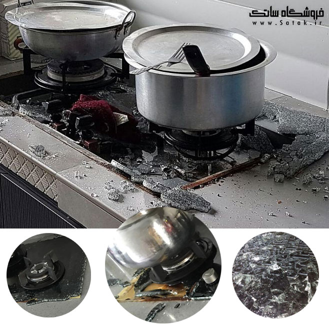 شکستن شیشه گاز رومیزی