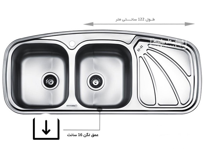 سینک توکار 710 درخشان