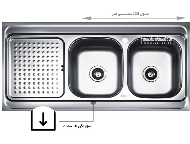 سینک درخشان مدل 801 روکار