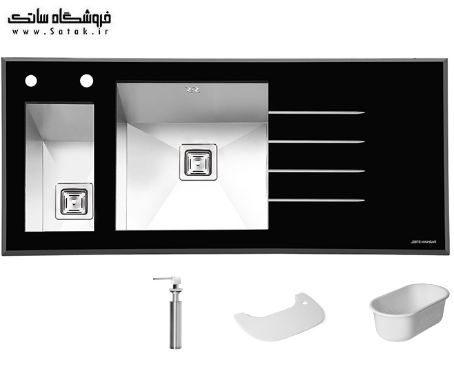 سینک شیشه ای پرنیان استیل