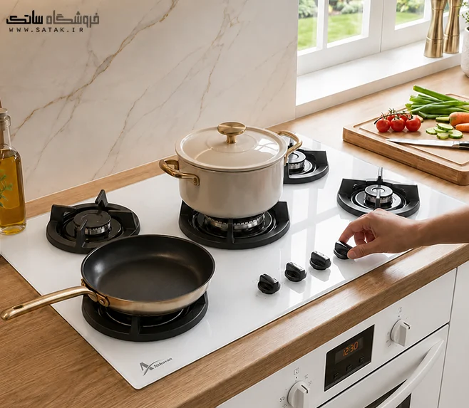 گاز رومیزی شیشه سفید اخوان