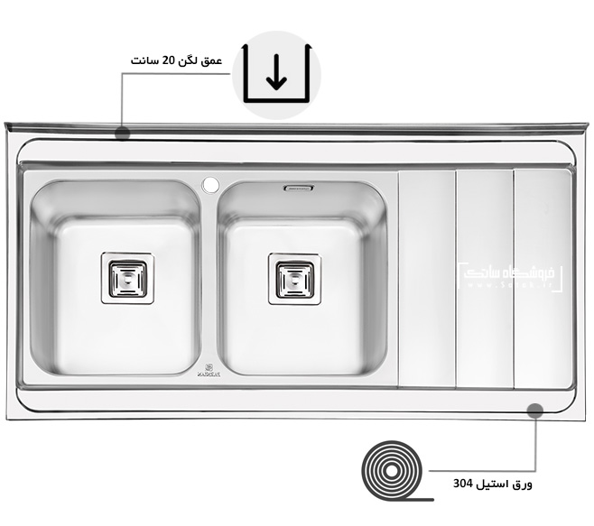 سینک 1121 پرنیان استیل