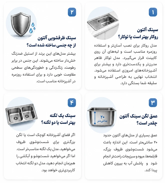 سوالات متداول سینک آلتون